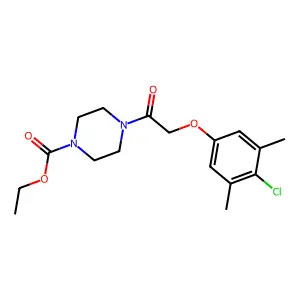 Ethyl 4-[2-(4-chloro-3,5-dimethylphenoxy)acetyl]piperazinecarboxylate structure