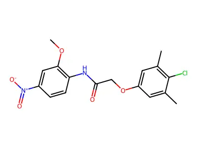 2-(4-chloro-3,5-dimethylphenoxy)-N-(2-methoxy-4-nitrophenyl)acetamide structure