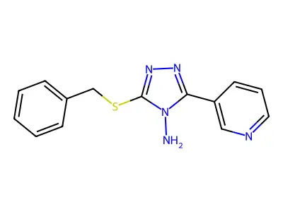 3-(benzylsulfanyl)-5-pyridin-3-yl-4H-1,2,4-triazol-4-amine structure