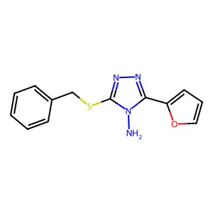 3-(benzylsulfanyl)-5-(furan-2-yl)-4H-1,2,4-triazol-4-amine structure