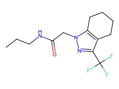 N-propyl-2-[3-(trifluoromethyl)-4,5,6,7-tetrahydroindazol-1-yl]acetamide structure