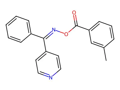 phenyl(4-pyridinyl)methanone O-(3-methylbenzoyl)oxime structure
