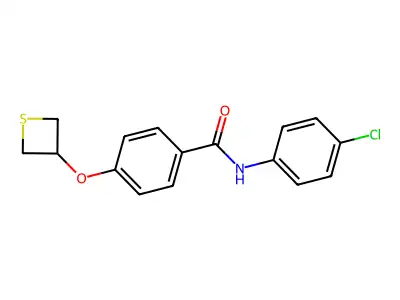 N-(4-chlorophenyl)-4-(thietan-3-yloxy)benzamide structure