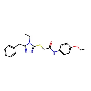 2-[(5-benzyl-4-ethyl-4H-1,2,4-triazol-3-yl)sulfanyl]-N-(4-ethoxyphenyl)acetamide structure