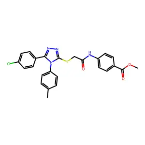 ME 4-((((5-(4-CL-PH)-4-(4-ME-PH)-4H-1,2,4-Triazol-3-YL)thio)AC)amino)benzoate structure
