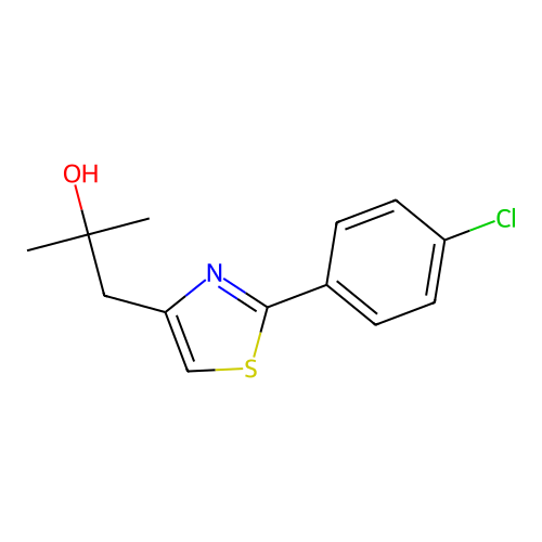 4-Thiazoleethanol, 2-(p-chlorophenyl)-alpha,alpha-dimethyl- structure