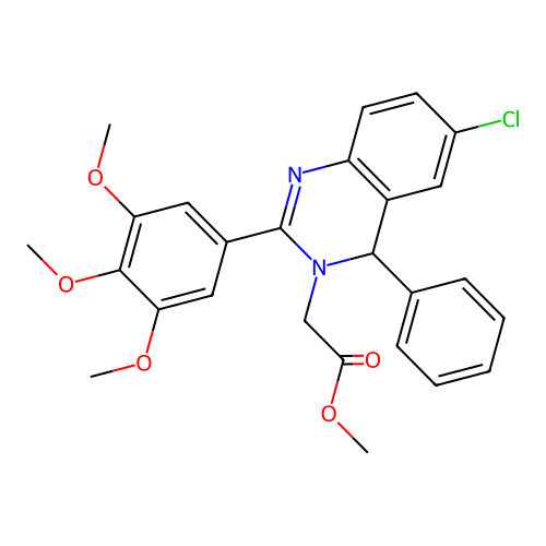methyl [6-chloro-4-phenyl-2-(3,4,5-trimethoxyphenyl)quinazolin-3(4H)-yl]acetate structure