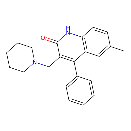 6-Methyl-4-phenyl-3-(piperidin-1-ylmethyl)quinolin-2-ol structure