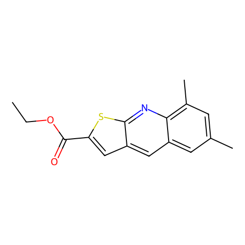 Ethyl 6,8-dimethylthieno[2,3-b]quinoline-2-carboxylate structure
