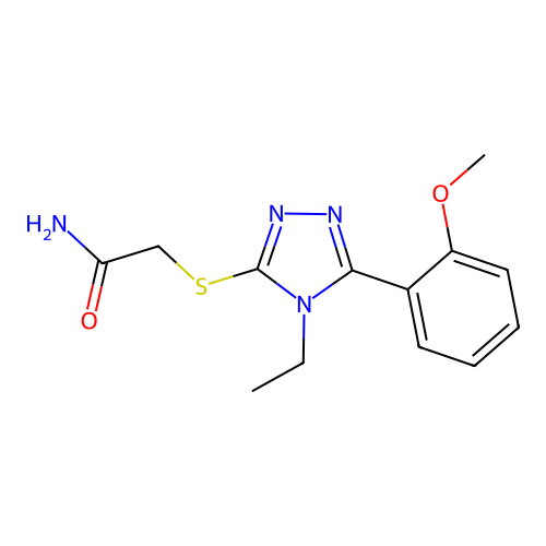 2-{[4-ethyl-5-(2-methoxyphenyl)-4H-1,2,4-triazol-3-yl]sulfanyl}acetamide structure