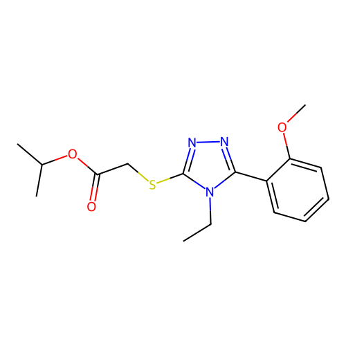 Methylethyl 2-[4-ethyl-5-(2-methoxyphenyl)-1,2,4-triazol-3-ylthio]acetate structure