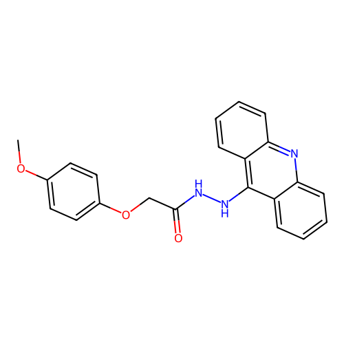 (4-Methoxy-phenoxy)-acetic acid N'-acridin-9-yl-hydrazide structure