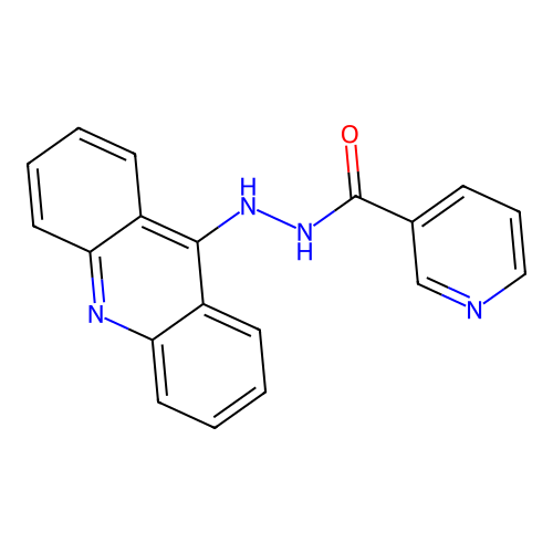 Nicotinic acid, N'-acridin-9-yl-hydrazide structure