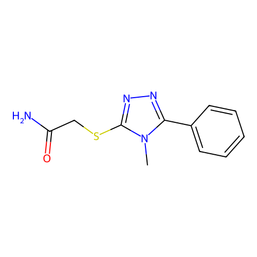 2-[(4-methyl-5-phenyl-4H-1,2,4-triazol-3-yl)sulfanyl]acetamide structure