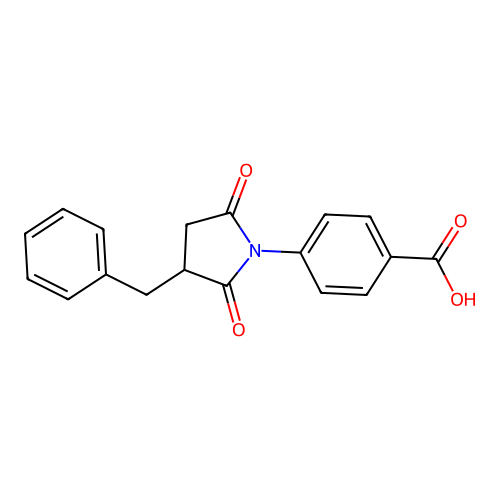4-(3-Benzyl-2,5-dioxopyrrolidin-1-yl)benzoic acid structure