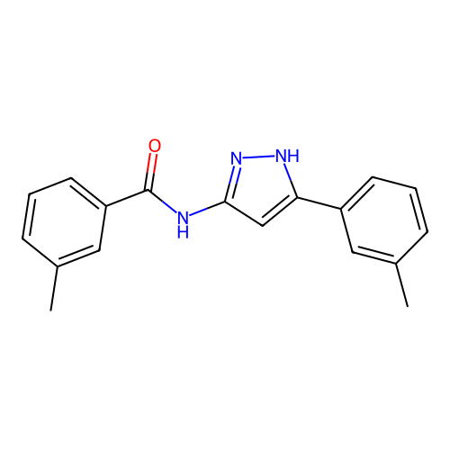 3-methyl-N-[3-(3-methylphenyl)-1H-pyrazol-5-yl]benzamide structure