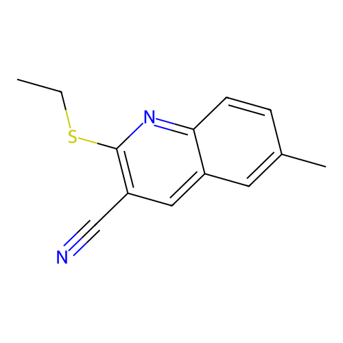 2-Ethylsulfanyl-6-methylquinoline-3-carbonitrile structure