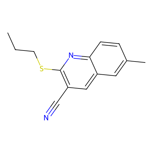 6-Methyl-2-propylsulfanylquinoline-3-carbonitrile structure