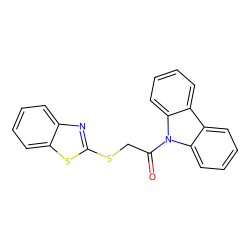 2-Benzothiazol-2-ylthio-1-carbazol-9-ylethan-1-one structure