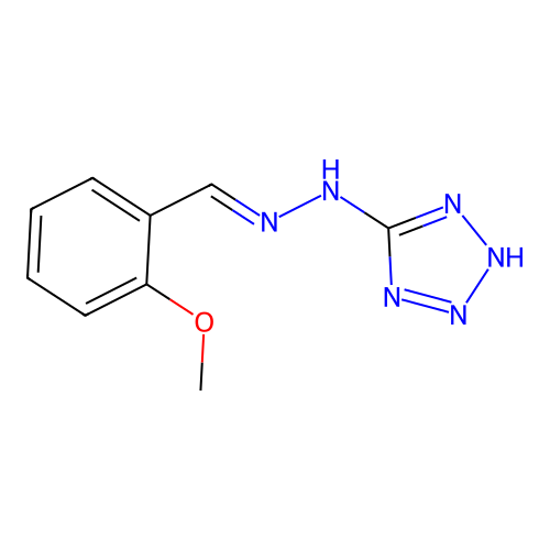 N-[(2-methoxyphenyl)methylideneamino]-2H-tetrazol-5-amine structure