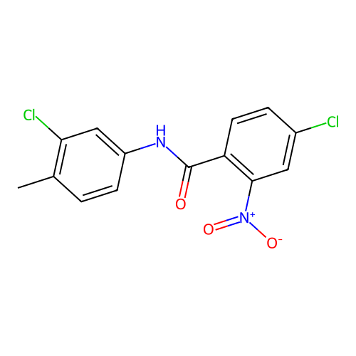 4-chloro-N-(3-chloro-4-methylphenyl)-2-nitrobenzamide structure