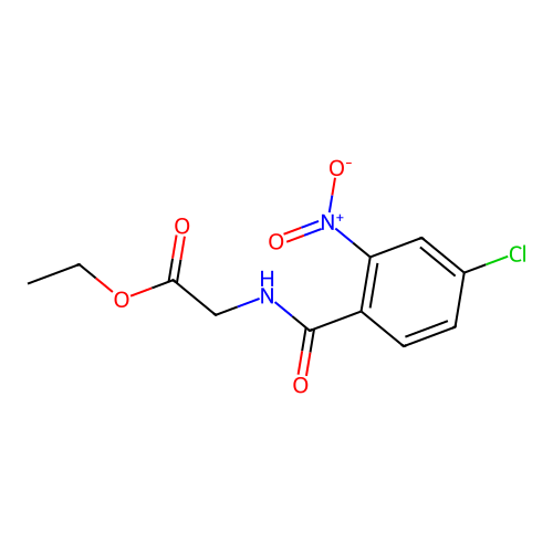 Ethyl 2-[(4-chloro-2-nitrophenyl)carbonylamino]acetate structure
