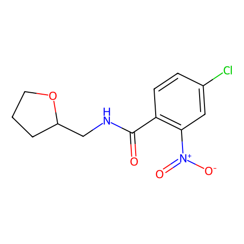 4-chloro-2-nitro-N-(tetrahydrofuran-2-ylmethyl)benzamide structure