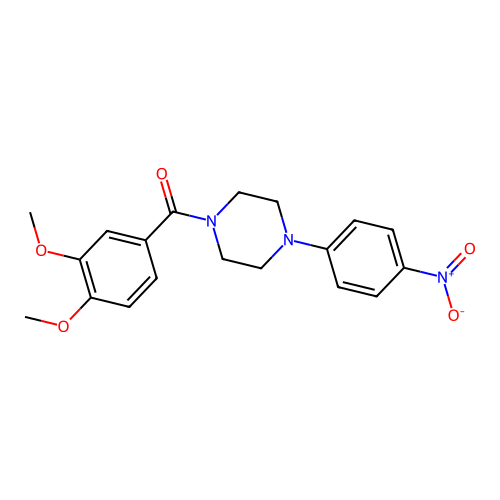 (3,4-Dimethoxyphenyl)-[4-(4-nitrophenyl)piperazin-1-yl]methanone structure