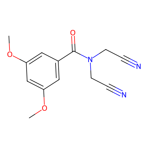 N,N-bis(cyanomethyl)-3,5-dimethoxybenzamide structure