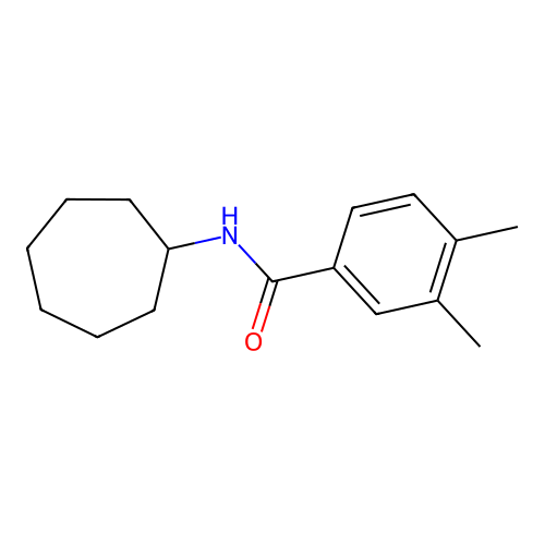 N-cycloheptyl-3,4-dimethylbenzamide structure