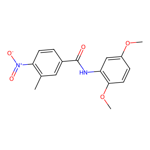 N-(2,5-dimethoxyphenyl)-3-methyl-4-nitrobenzamide structure