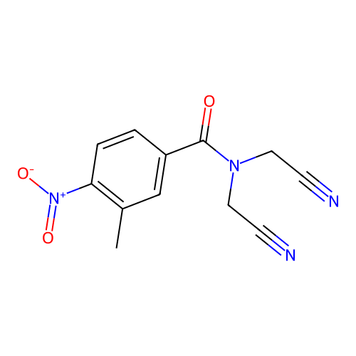 N,N-bis(cyanomethyl)-3-methyl-4-nitrobenzamide structure