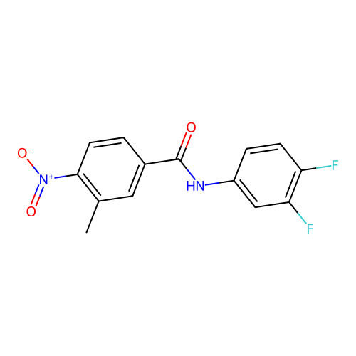 N-(3,4-difluorophenyl)-3-methyl-4-nitrobenzamide structure