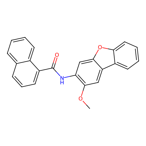 N-(2-methoxydibenzo[b,d]furan-3-yl)-1-naphthamide structure