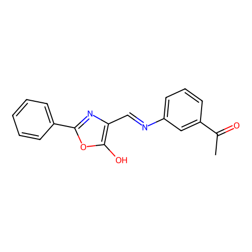 4-{[(3-acetylphenyl)amino]methylene}-2-phenyl-1,3-oxazol-5(4H)-one structure