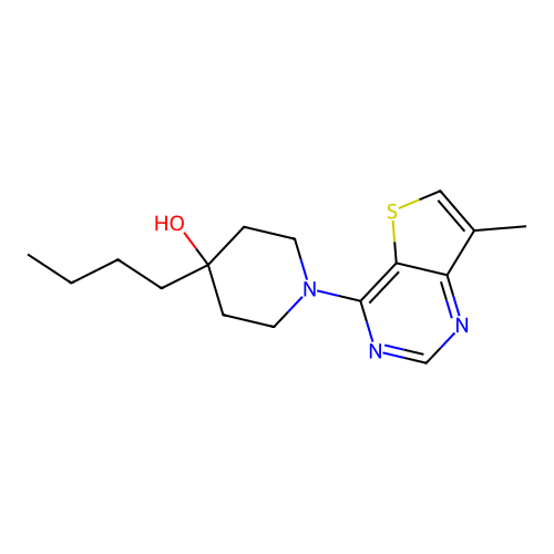 4-Butyl-1-(7-methylthieno[3,2-d]pyrimidin-4-yl)-4-piperidinol structure