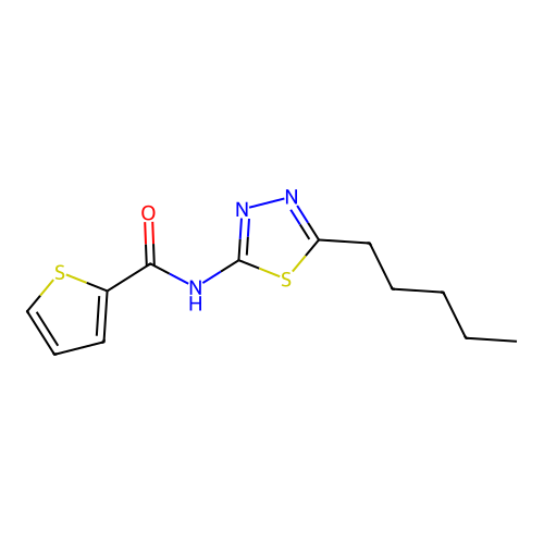 N-(5-pentyl-1,3,4-thiadiazol-2-yl)thiophene-2-carboxamide structure