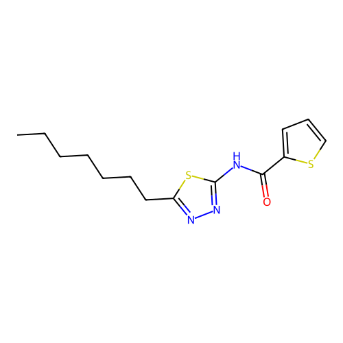 N-(5-Heptyl-1,3,4-thiadiazol-2-yl)-2-thiophenecarboxamide structure