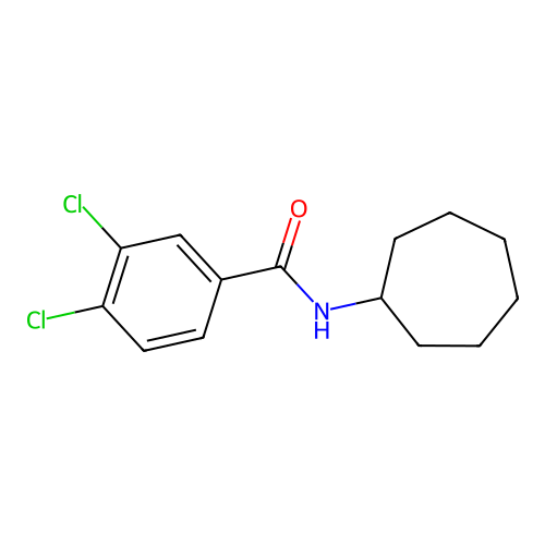 3,4-dichloro-N-cycloheptylbenzamide structure