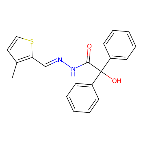 2-hydroxy-N'-[(E)-(3-methylthiophen-2-yl)methylidene]-2,2-diphenylacetohydrazide structure
