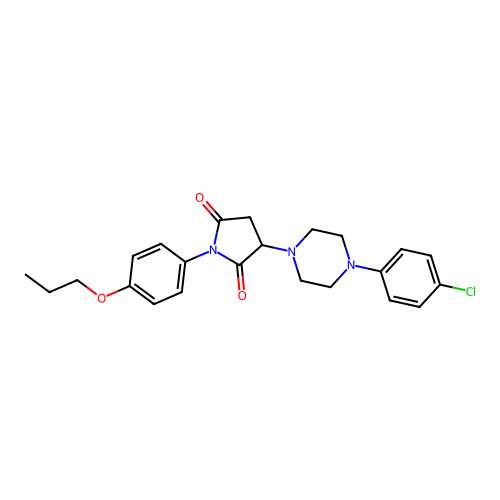 3-[4-(4-Chlorophenyl)piperazin-1-yl]-1-(4-propoxyphenyl)pyrrolidine-2,5-dione structure