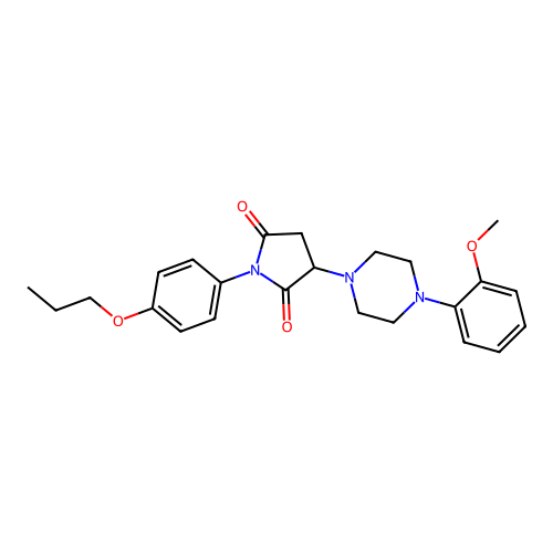 3-[4-(2-Methoxyphenyl)piperazin-1-yl]-1-(4-propoxyphenyl)pyrrolidine-2,5-dione structure