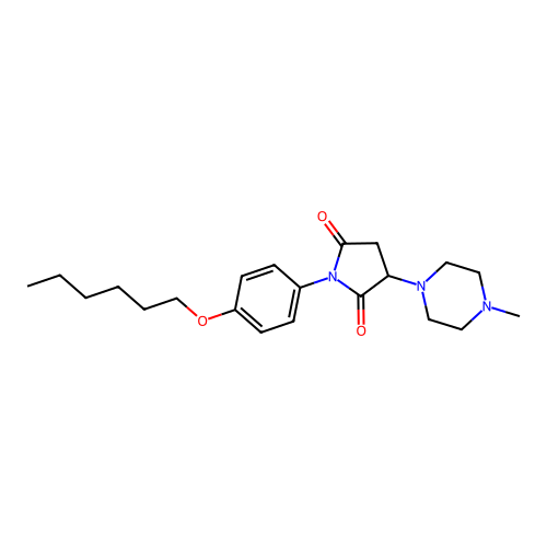 1-[4-(Hexyloxy)phenyl]-3-(4-methylpiperazin-1-yl)pyrrolidine-2,5-dione structure
