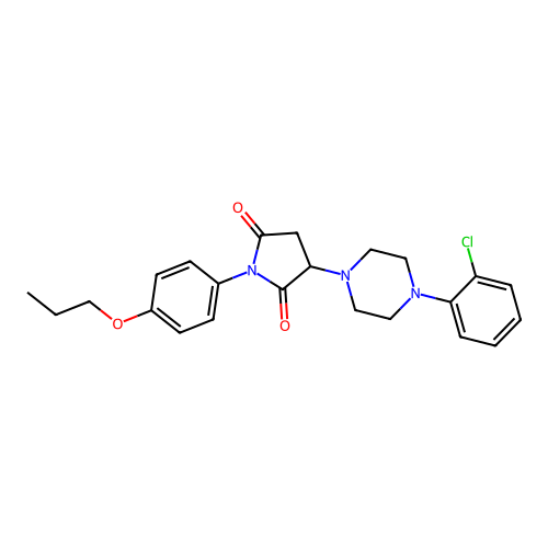 3-[4-(2-Chlorophenyl)piperazin-1-yl]-1-(4-propoxyphenyl)pyrrolidine-2,5-dione structure
