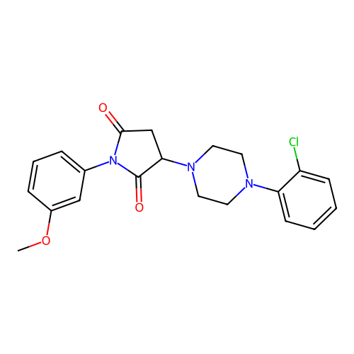 3-[4-(2-Chlorophenyl)piperazin-1-yl]-1-(3-methoxyphenyl)pyrrolidine-2,5-dione structure