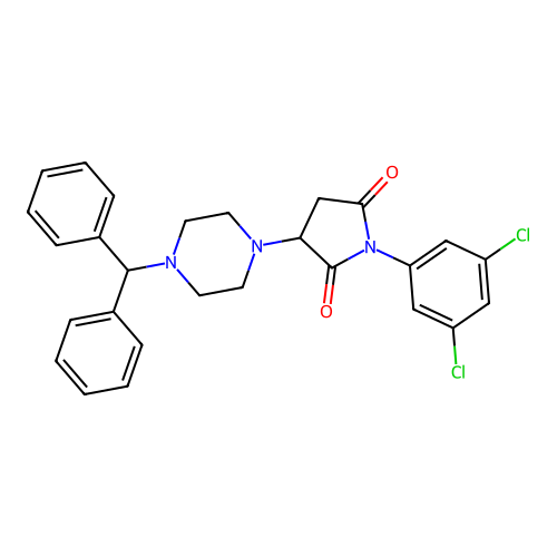 3-(4-Benzhydrylpiperazin-1-yl)-1-(3,5-dichlorophenyl)pyrrolidine-2,5-dione structure
