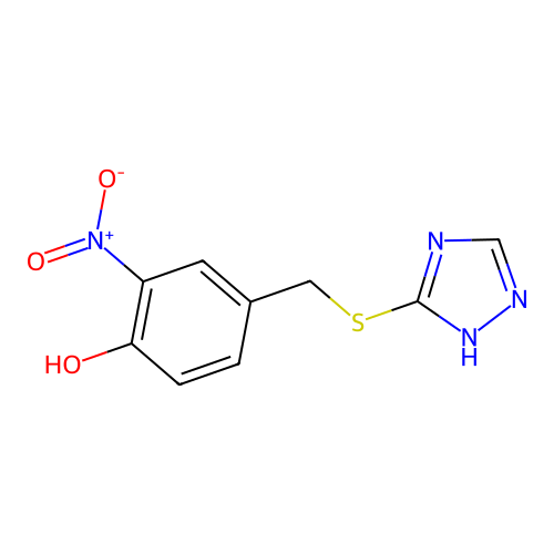 2-Nitro-4-[(4H-1,2,4-triazol-3-ylsulfanyl)methyl]phenol structure