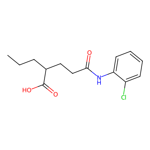 2-{2-[N-(2-chlorophenyl)carbamoyl]ethyl}pentanoic acid structure