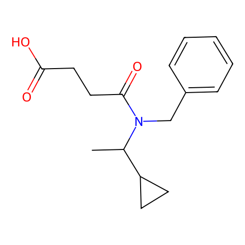 4-[Benzyl(1-cyclopropylethyl)amino]-4-oxobutanoic acid structure