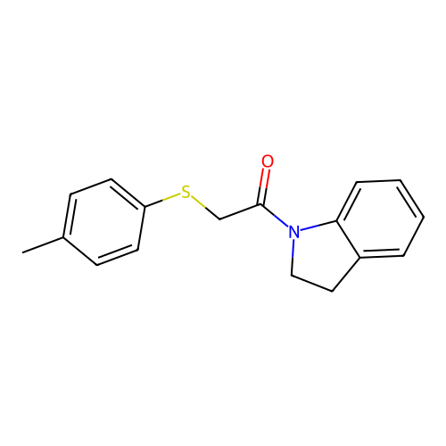 1-(2,3-Dihydro-indol-1-yl)-2-p-tolylsulfanyl-ethanone structure
